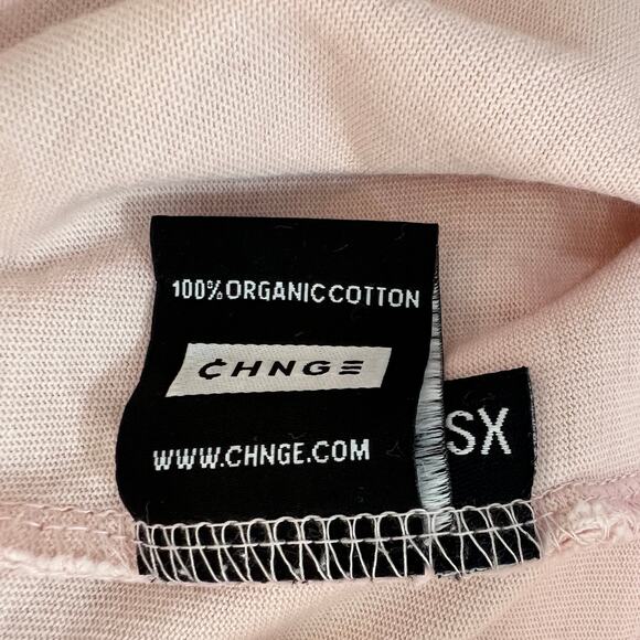 CHNGE Pink PEACE XS Crop Top Cotton Embroidered Round Neck Short Sleeve Pullover - Picture 8 of 9